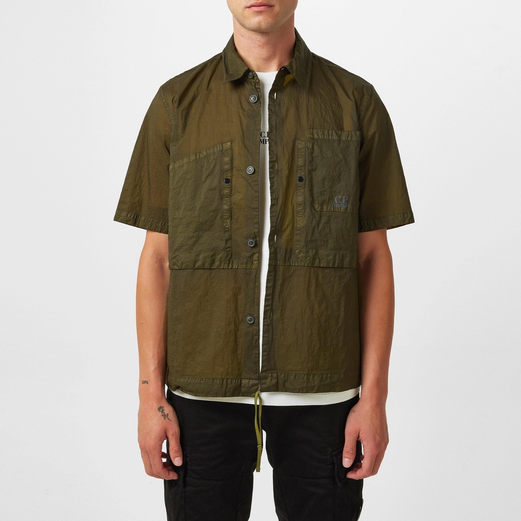CP Company Short Sleeve Gabardine Shirt - Ivy Green 683